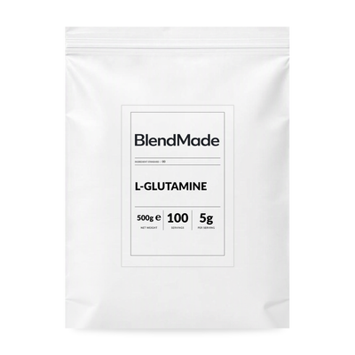 BlendMade SKU gallery - BM-L-GLUTAMINE-500G | 01 | 07a71494c2dc | L-Glutamine | Main pack shot