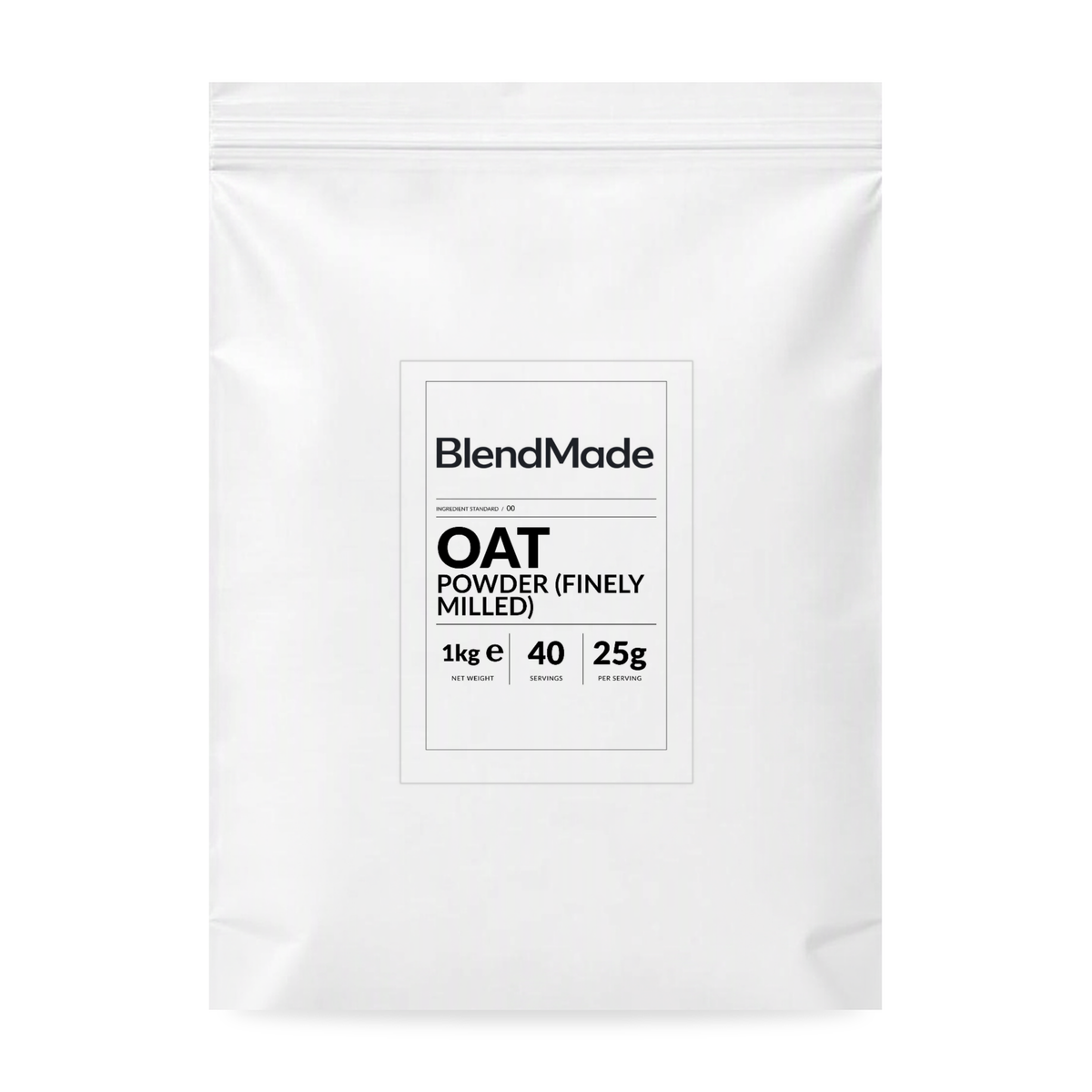 BlendMade SKU gallery - BM-OAT-POWDER-FINELY-MILLED-1KG | 01 | 735f6941443c | Oat Powder (Finely Milled) | Main pack shot