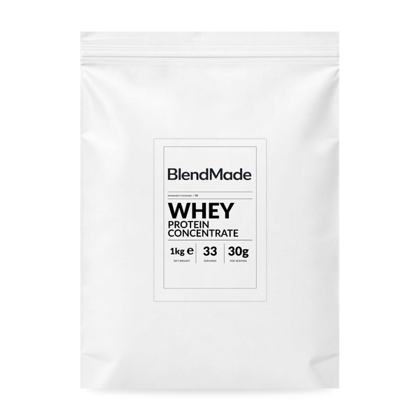 BlendMade SKU gallery - BM-WHEY-PROTEIN-1KG | 01 | 99eb7be7893a | Whey Protein Concentrate | Main pack shot