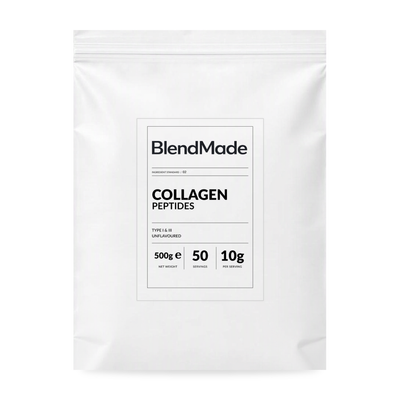 BlendMade SKU gallery - BM-COLLAGEN-PEPTIDES-500G | 01 | 1cc60ec04520 | Collagen Peptides | Main pack shot