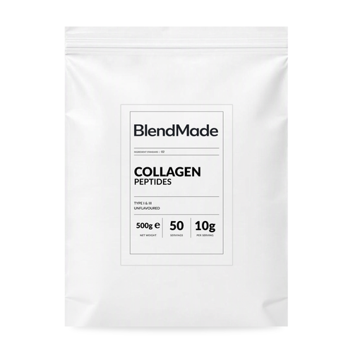 BlendMade SKU gallery - BM-COLLAGEN-PEPTIDES-500G | 01 | 1cc60ec04520 | Collagen Peptides | Main pack shot