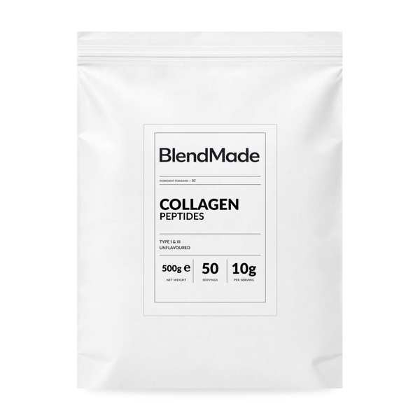 BlendMade SKU gallery - BM-COLLAGEN-PEPTIDES-500G | 01 | 1cc60ec04520 | Collagen Peptides | Main pack shot