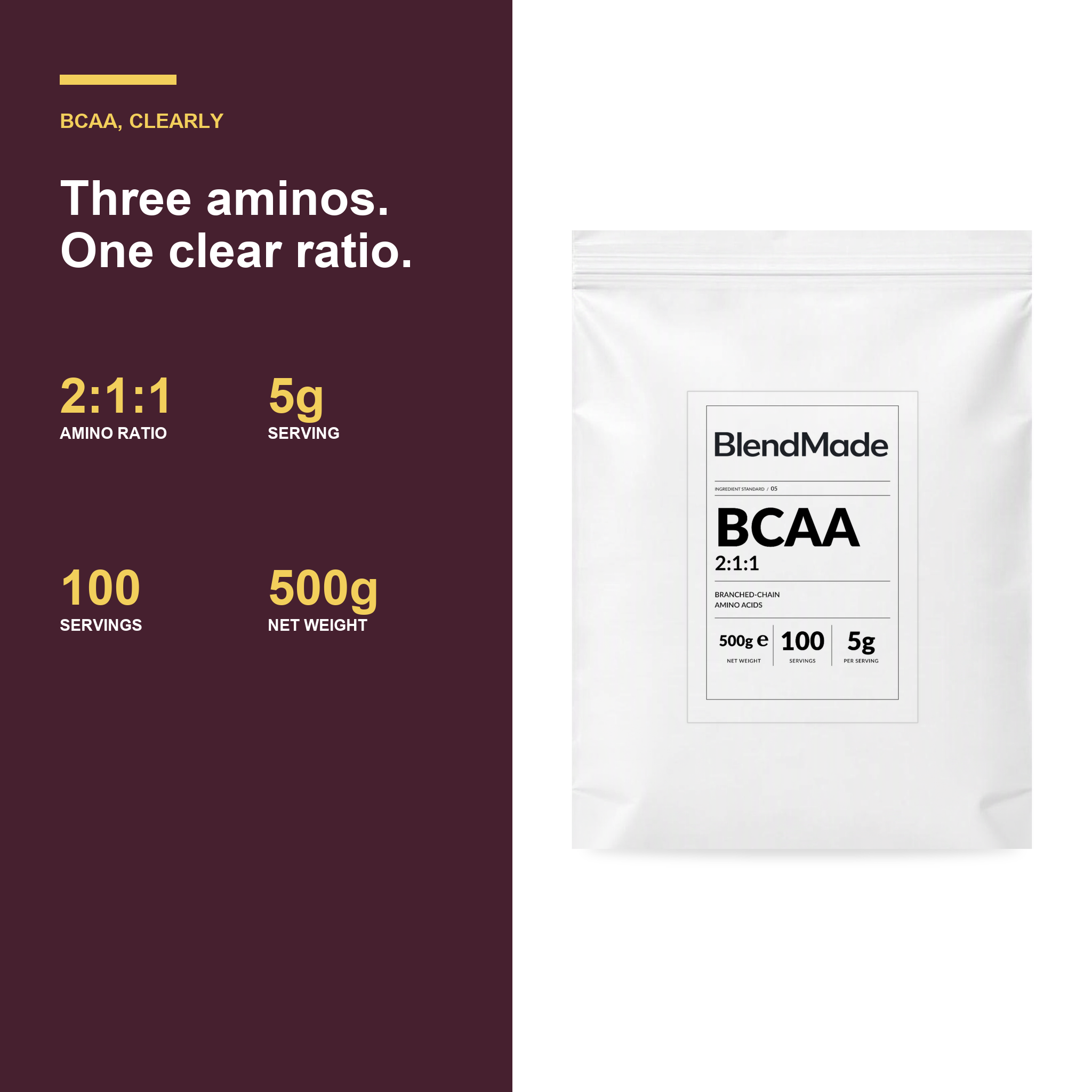 BlendMade SKU gallery - BM-BCAA-500G | 04 | cc751487aa68 | BCAA | Benefits and product facts