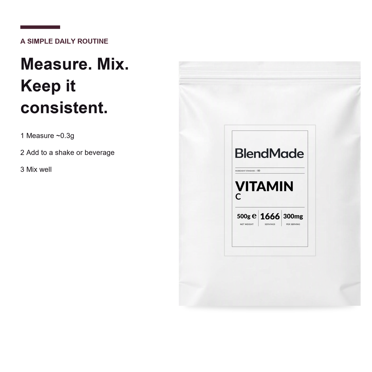 BlendMade SKU gallery - BM-VITAMIN-C-500G | 05 | 9ae3cf142c88 | Vitamin C | How to use