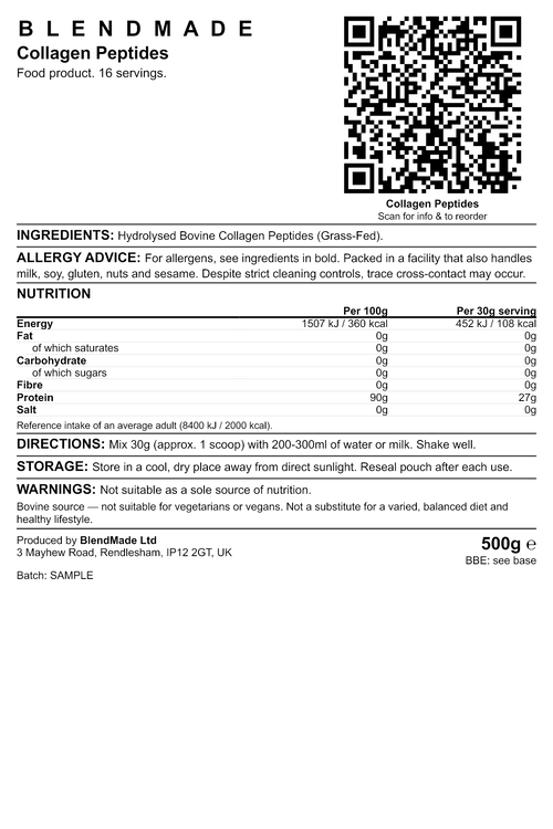 Product label — Collagen Peptides