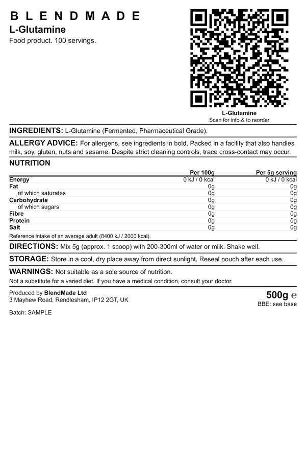 Product label — L-Glutamine