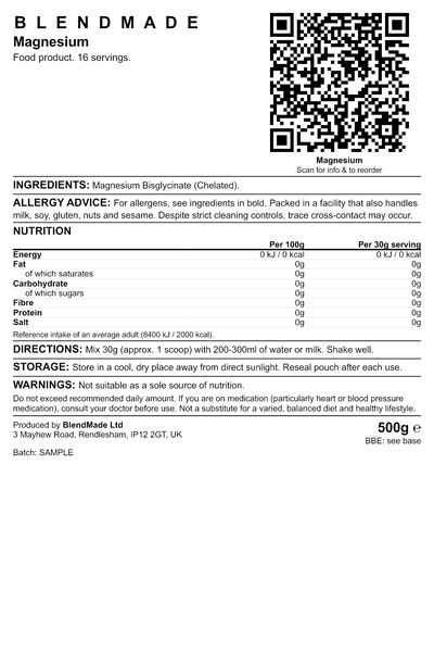 Product label — Magnesium — shipping label
