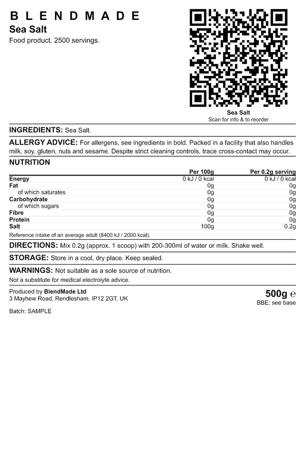 Product label — Sea Salt