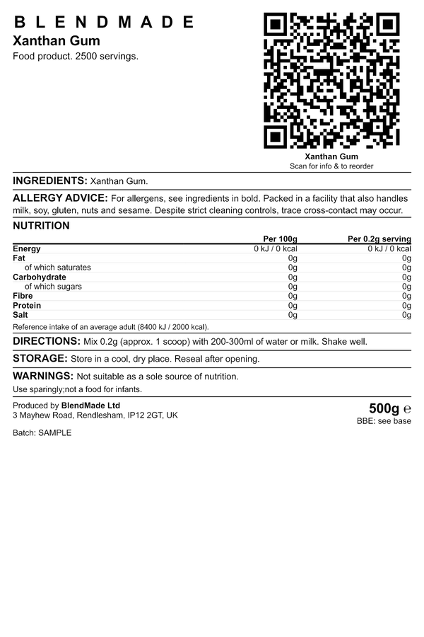 Product label — Xanthan Gum